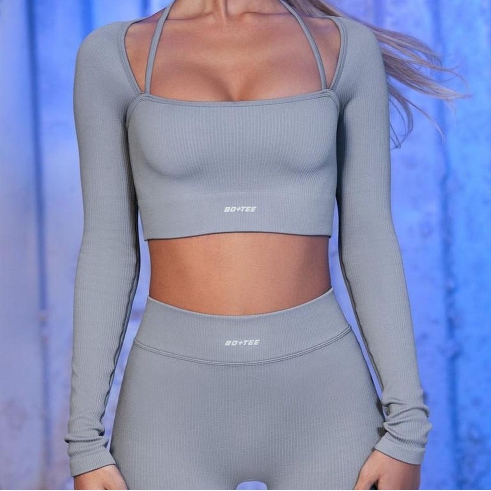 Bo+Tee Seamless Matching Set in Grey